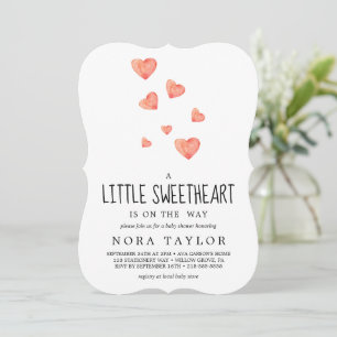 Wasserfarbenherzen Kleine Sweetheart Baby Dusche Einladung
