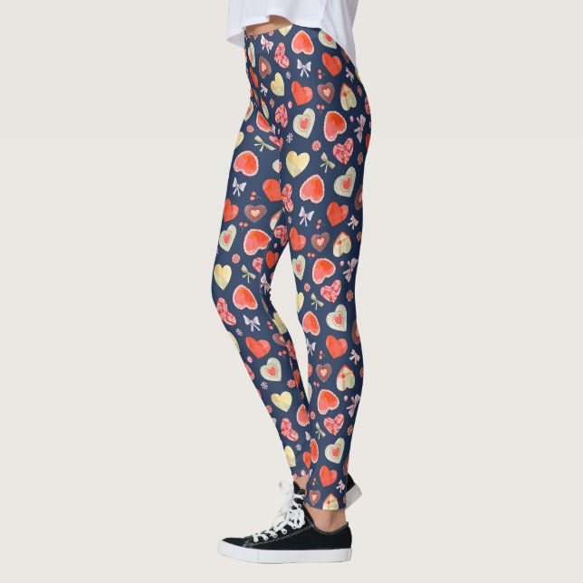 Wasserfarbenherzen Leggings (Links)