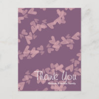 Wasserfarbenherzen schweben Rosa Mauve Vielen Dank