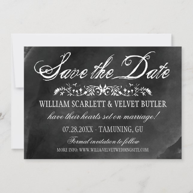 Wasserfarbenhochzeit Datum speichern Save The Date (Vorderseite)