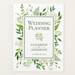 Wasserfarbenhochzeit mit weißem Hydrangeas Planer