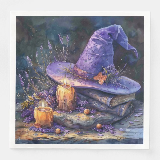 Wasserfarbenhut mit Florals für Decoupage Serviette (Vorderseite)