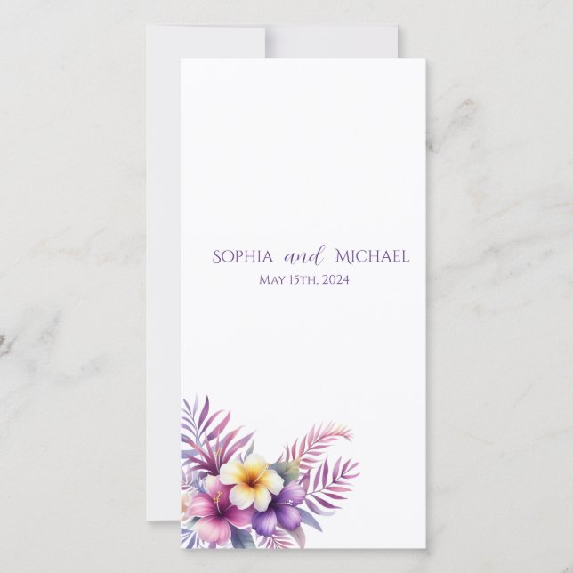 Wasserfarbeninsel Romance - Hochzeitsprogramm - (Vorderseite)