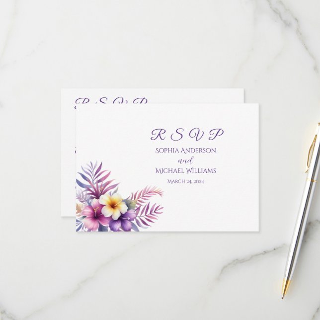 Wasserfarbeninsel Romance-UAWG Wedding - Postkarte (Vorderseite/Rückseite Beispiel)