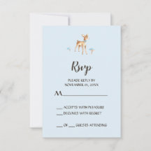 Wasserfarbenjunge Hirsche mit Pilzen-RSVP-Karte