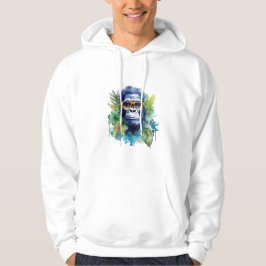 WasserfarbenJungle Gorilla mit Sonnenbrille und Bl Hoodie