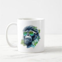 WasserfarbenJungle Gorilla mit Sonnenbrille und Bl