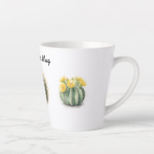 Wasserfarbenkaktus der Latte-Tasse