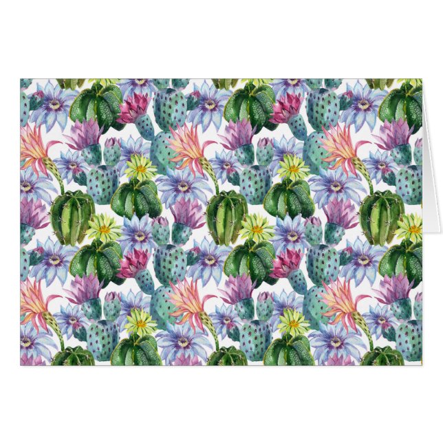 Wasserfarbenkaktus-Muster (Vorderseite (Horizontal))