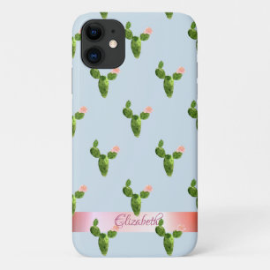 Wasserfarbenkaktus, Streifen - Personalisiert Case-Mate iPhone Hülle