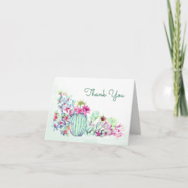Wasserfarbenkaktus und Sukkulente Hochzeiten Dankeskarte