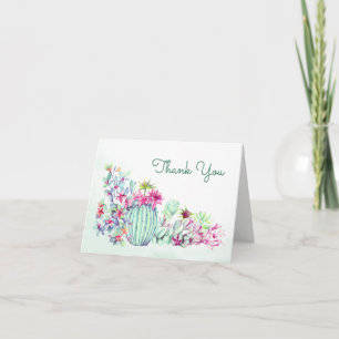 Wasserfarbenkaktus und Sukkulente Hochzeiten Dankeskarte