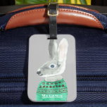 Wasserfarbenkaninchen in Sweater Grau Personalisie Gepäckanhänger<br><div class="desc">Trendy Bunny in Pullover Kunst auf individuellem Farbhintergrund.</div>