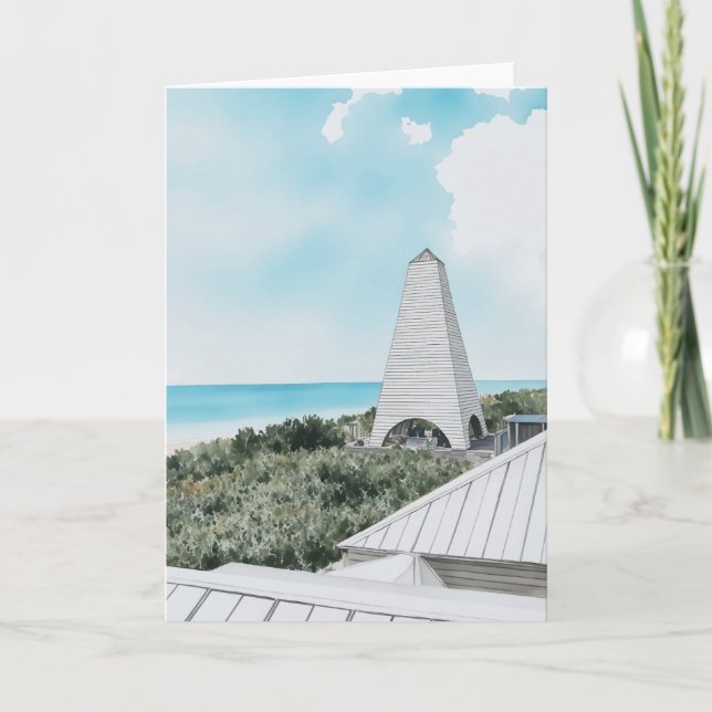 Wasserfarbenkarte am Meer 30A Florida Karte (Vorderseite)