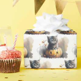 Wasserfarbenkätzchen Kätzchen in einer Jack-o-Late Geschenkpapier
