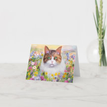 Wasserfarbenkatze und Wildblumen individuell anpas