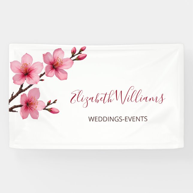 Wasserfarbenkirschblüten Banner (Horizontal)