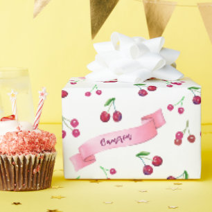 Wasserfarbenkirschen Niedlich Whimsikum Personalis Geschenkpapier