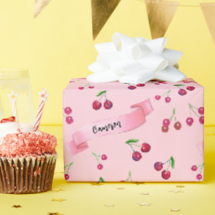 Wasserfarbenkirschen Niedlich Whimsikum Personalis Geschenkpapier