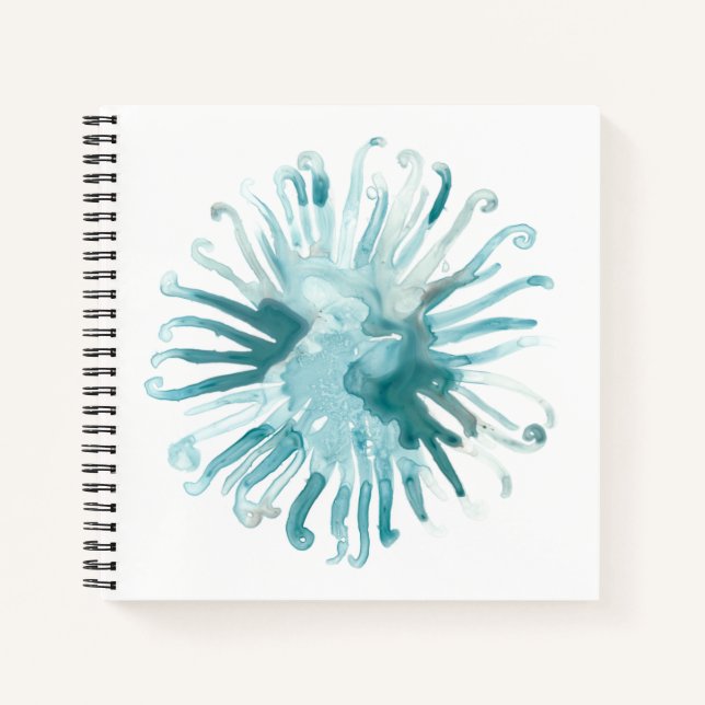 Wasserfarbenkoralle - Blau 2 Notizbuch (Vorderseite)