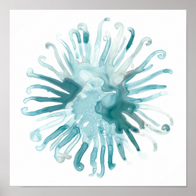 Wasserfarbenkoralle - Blau 2 Poster (Vorne)