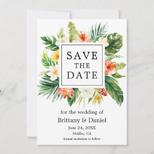 Wasserfarbenkoralle Tropenflora Save the Date
