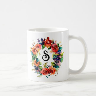 Wasserfarbenkranz Kaffeetasse