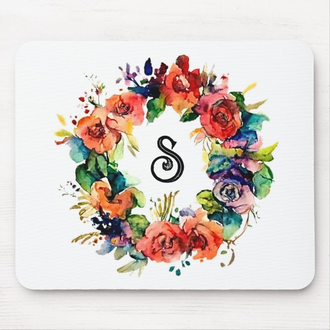 Wasserfarbenkranz Mousepad (Vorne)
