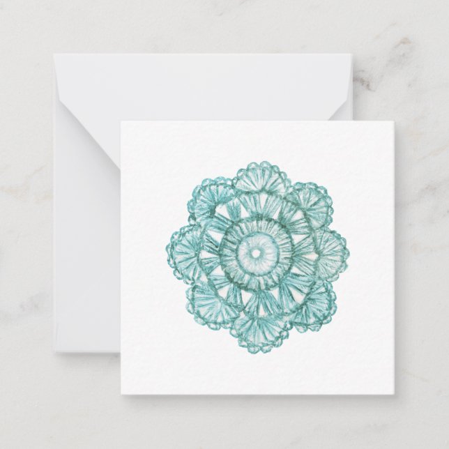 Wasserfarbenkratzer Doily Notecards Mitteilungskarte (Vorderseite)