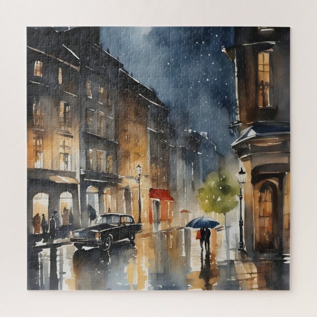 Wasserfarbenkunst in der Stadt Rainy (Vertikal)