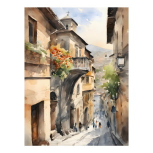 Wasserfarbenkunst Tiflis Fotodruck