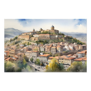 Wasserfarbenkunst Tiflis Fotodruck