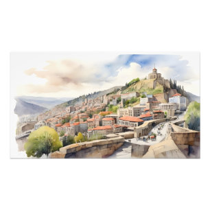Wasserfarbenkunst Tiflis Fotodruck