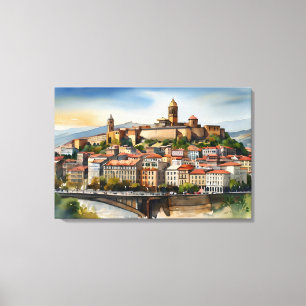 Wasserfarbenkunst Tiflis Leinwanddruck