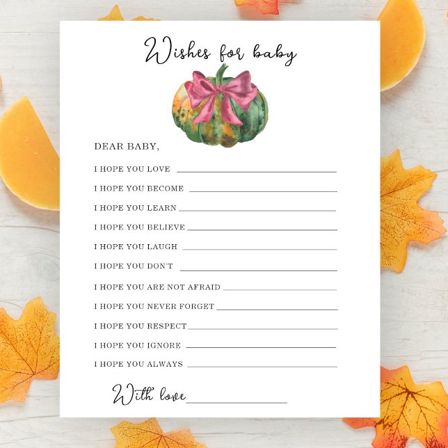 Wasserfarbenkürbis Babydusche - Babywünsche (Von Creator hochgeladen)