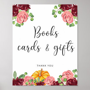 Wasserfarbenkürbis: Blumenkarten und Geschenke Poster