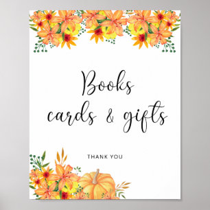 Wasserfarbenkürbis: Blumenkarten und Geschenke Poster