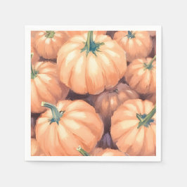 Wasserfarbenkürbis Erntedank Halloween Serviette