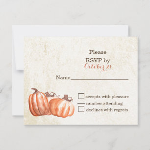 Wasserfarbenkürbis fallen Ernte RSVP-Karte Einladung