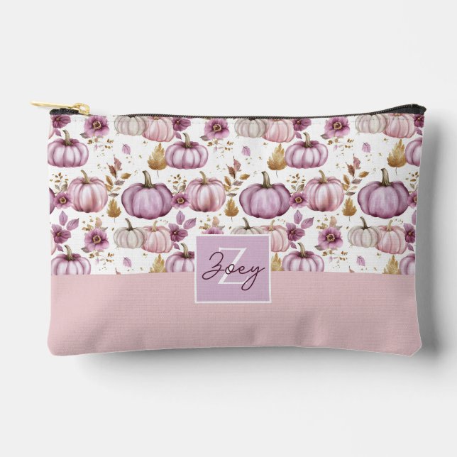 Wasserfarbenkürbis Fallmuster Zubehörtasche (Vorderseite)