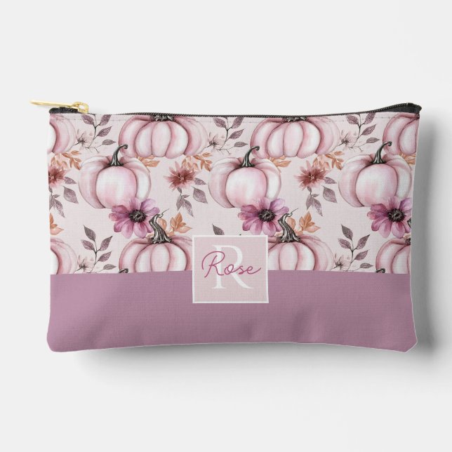 Wasserfarbenkürbis Fallmuster Zubehörtasche (Vorderseite)