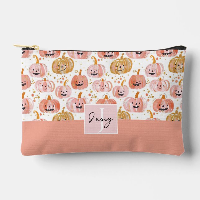 Wasserfarbenkürbis Fallmuster Zubehörtasche (Vorderseite)