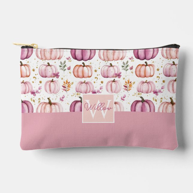 Wasserfarbenkürbis Fallmuster Zubehörtasche (Vorderseite)