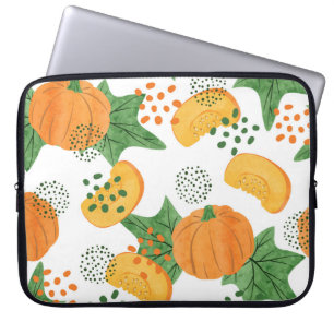 Wasserfarbenkürbis Gemüse: orange Nahtlos Laptopschutzhülle