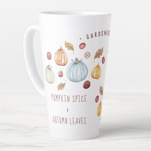 Wasserfarbenkürbis Gewürz Niedliche  Latte-Tasse Milchtasse (Linke Ecke)