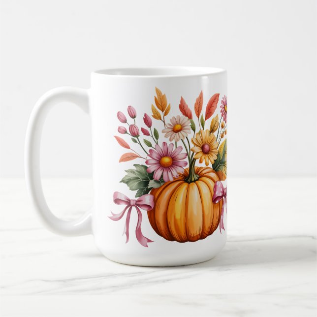 Wasserfarbenkürbis Halloween-T - Shirt - Niedliche Kaffeetasse (Links)