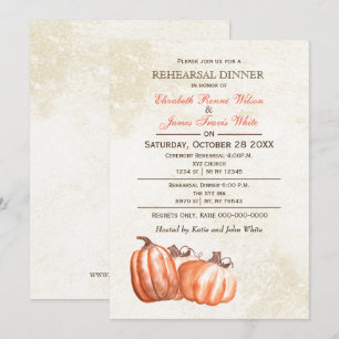 Wasserfarbenkürbis Herbst Probe einladen Einladung