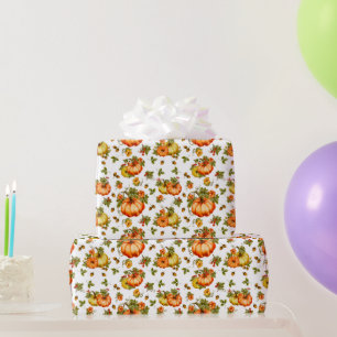 Wasserfarbenkürbis Herbstmuster Geschenkpapier