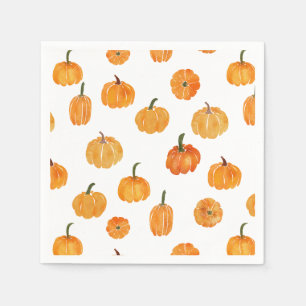 Wasserfarbenkürbis Orangenmuster Serviette