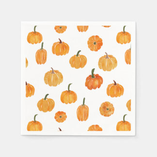 Wasserfarbenkürbis Orangenmuster Serviette